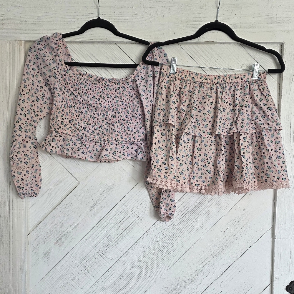 River Island Pink Floral Kids Matching Set